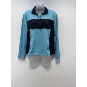 Nike Golf 1/4 Zip Long Sleeve Blue Black Pullover Kids Size Large 12/14